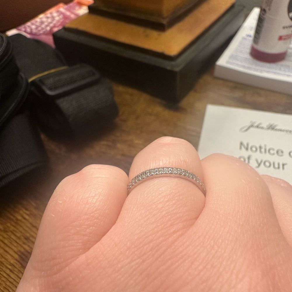 Sterling Silver Moissanite Stacking Ring - image 2